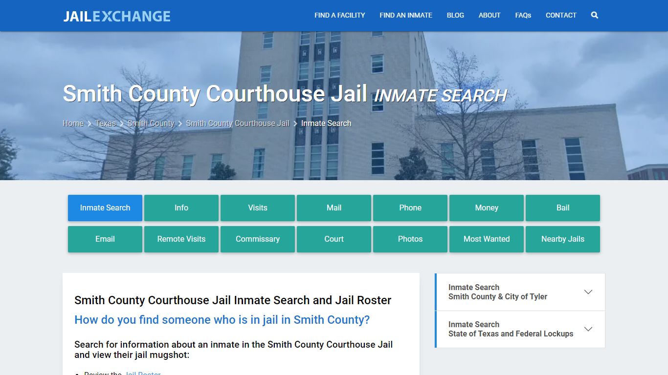 Smith County Courthouse Jail Inmate Search - Jail Exchange